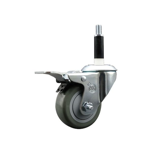 Service Caster 3'' Gray Poly Swivel 7/8'' Expanding Stem Caster Total Lock Brake SCC-EXTTL20S314-PPUB-78 - main